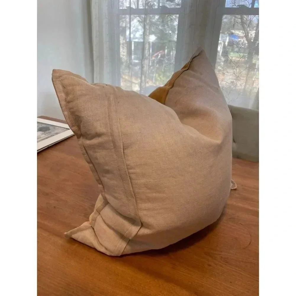 Large Neutral Dual-Tone Throw Pillow